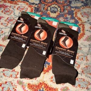 Aetrex copper sole men's dress/casual socks brown XL 3 pair NEW smoke pet free